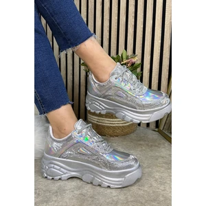 Günlük Kadın Spor Ayakkabı Yüksek Taban 6 cm Sneaker Siyah - Beyaz - Bej - Rugan - Süet 001