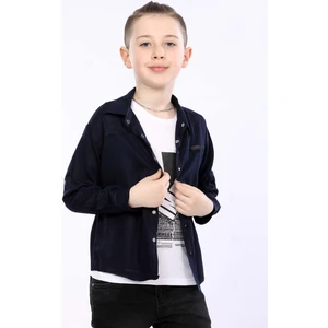 Erkek Çocuk Katlanabilir Uzun Kollu Gömlek ve Baskılı Kolsuz Tişört 2 Li Üst Takım MRN3101516VF
