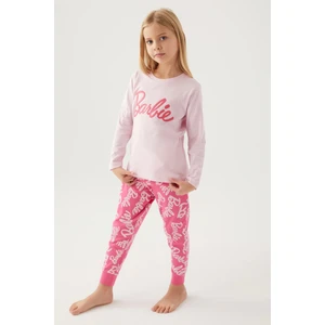 Pierre Cardin Barbie L1766-3 Kız Çocuk Uzun Kol Pijama Takımı