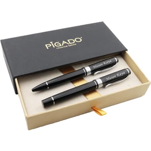 Isme Kişiye Özel Premium Lüx Metal Tükenmez ve Roller Kalem Seti