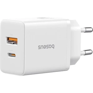 Cube Type-C + USB Girişli U+C 20W Hızlı Şarj Cihazı iPhone 15 14 13 12 11 Uyumlu Samsung ve Android Uyumlu Beyaz