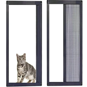 Akordeon Pilise Yırtılmaz Ped Kedi Tüllü Kapı Sineklik Antrasit (90X210) Istenilen Ölçüde