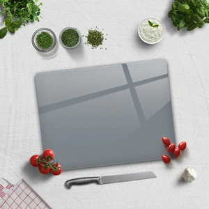 Düz Renk - Gri | Cam Kesme Tahtası - Cam Kesme Tablası | 30cm x 40cm