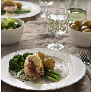 18 Parça Ofantlıgt Yemek Takımı Meridyendukkan Beyaz Renk Modern Klasik Set Feldispat Porselen