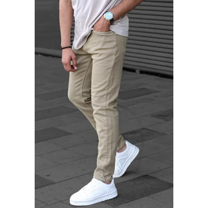 Erkek Taş Rengi Kanvas Slim Fit Pantolon