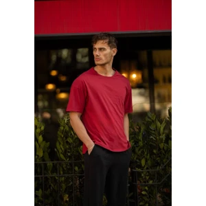 Martino Butik Erkek Bisiklet Yaka Düz Basic Baskısız Oversize Salas T-Shirt