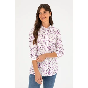 U.S. Polo Assn. Kadın Mor Gömlek Desenli 50289094-VR038