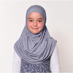 Zehranur Hijab Tek Parça Viskon Çocuk Pratik Şal/Eşarp (6-11 Yaş)
