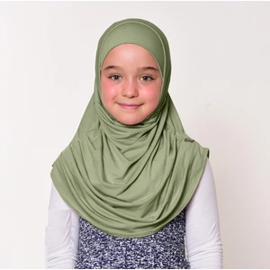 Zehranur Hijab Tek Parça Viskon Çocuk Pratik Şal/Eşarp (6-11 Yaş)