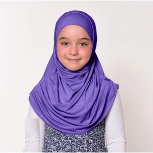 Zehranur Hijab Tek Parça Viskon Çocuk Pratik Şal/Eşarp (6-11 Yaş)