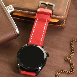 Hakiki Deri Klasik Saat Kordonu ( 20MM ) Fossil Diesel Lacoste Casio Armani Tissot Nacar Klasik Saat Kordonu Kırmızı Deri Kayış