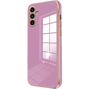 Samsung Galaxy M15 5g Kılıf Bark Parlak Silikon Renkli Kamera Korumalı Mor