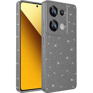 Case 4u Xiaomi Redmi Note 13 Pro 4g Kılıf Kamera Korumalı Simli Lüks Koton Kapak Gri