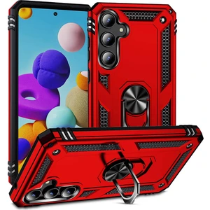 Case 4u Galaxy A35 Kılıf Çift Katmanlı Yüzüklü Manyetik Vega Kapak Kırmızı
