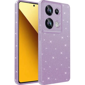 Case 4u Xiaomi Redmi Note 13 Pro 4g Kılıf Kamera Korumalı Simli Lüks Koton Kapak Lila