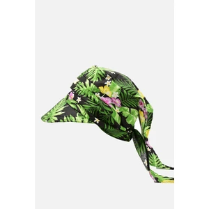 Kadın Bağlamalı Eşarp Siperli Desenli Plaj Şapkası