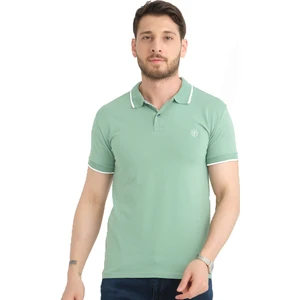 Erkek Su Yeşili Polo Yaka Yazlık Pamuklu Kısa Kollu T Shirt