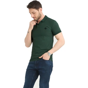 Erkek Zümrüt Yeşili Polo Yaka Yazlık Pamuklu Kısa Kollu T Shirt