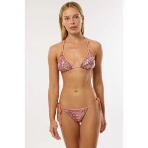 4607 Bronz Pul Payetli Bikini Takımı