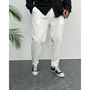 Erkek Boyfriend Keten Pantolon Rahat Kesim Duble Paça Jogger