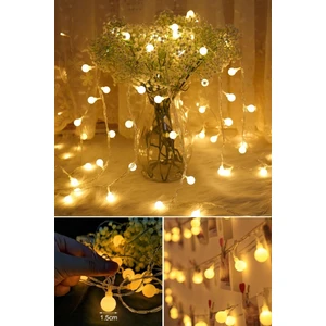 Masho Trend 20 Ledli 5 Metre Mini Ampul LED - Sarı LED Şerid LED Peri LED Dekoratif LED