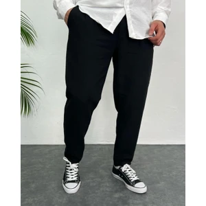 Erkek Boyfriend Keten Pantolon Rahat Kesim Duble Paça Jogger