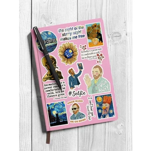 Sweet Twins Van Gogh Temalı Laptop Notebook Tablet Sticker Set 9