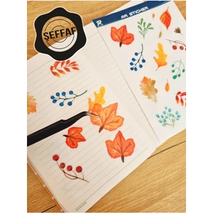 Sweet Twins - Şeffaf Floral & Leaf Temalı Laptop Notebook Telefon Tablet Ajanda Sticker Seti