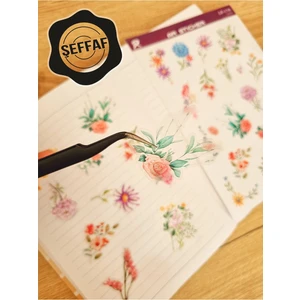 Sweet Twins - Şeffaf Floral & Leaf Temalı Laptop Notebook Telefon Tablet Ajanda Sticker Seti