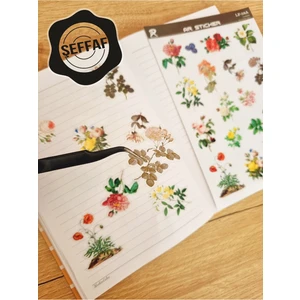 Sweet Twins - Şeffaf Floral & Leaf Temalı Laptop Notebook Telefon Tablet Ajanda Sticker Seti