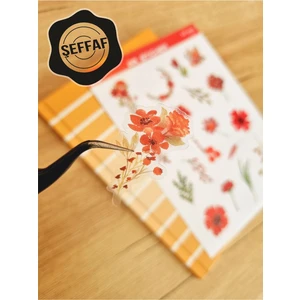 Sweet Twins - Şeffaf Floral & Leaf Temalı Laptop Notebook Telefon Tablet Ajanda Sticker Seti