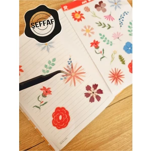 Sweet Twins - Şeffaf Floral & Leaf Temalı Laptop Notebook Telefon Tablet Ajanda Sticker Seti