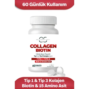Collagen Soft Hidrolize Tip 1 Tip 3 Kolajen Peptitler Biotin ve 15 Amino Asit Içeren 60 Tablet