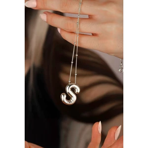 Bear & Pear S Harf Balon Çelik Kadın Kolye Silver