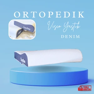 Cozyy Life Visco Ortopedik Yastık Original | Boyun Fıtığı Boyun Düzleşmesi Destekli Lüks Yastık | Taşıma Çantalı | Beyaz & Mavi | 1300gr