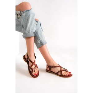 Bodrum Sandalet Roma Deri & El Yapımı Düz Kadın Sandalet