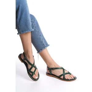 Bodrum Sandalet Roma Deri & El Yapımı Düzkadın Sandalet