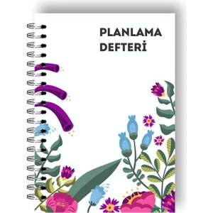 Çiçek Bahçesi Günlük Planlayıcı Defter - Daily Planner - Ders Çalışma Planlayıcı Defteri - Planlama Defteri
