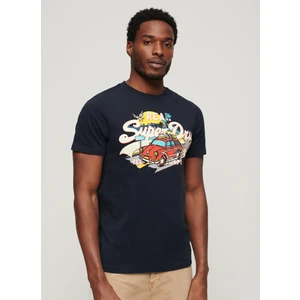 Bisiklet Yaka Baskılı Lacivert Erkek T-Shirt M1011916A98T_LA Vl Graphıc T Shırt