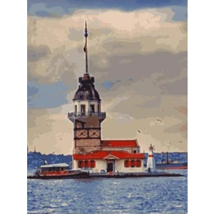 Womb Hobby Kız Kulesi 2 Sayılarla Boyama Seti  (Tuvale Gerili)