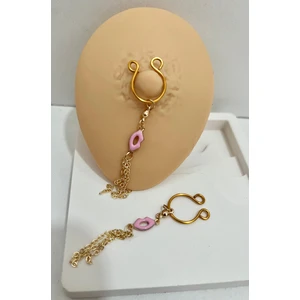 Ares Collection Delik Gerektirmeyen Dudaklı Sıkıştırma Fake Meme Ucu Nipple Piercingi