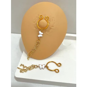 Ares Collection Delik Gerektirmeyen Kelebekli  Sıkıştırma Fake Meme Ucu Nipple Piercing