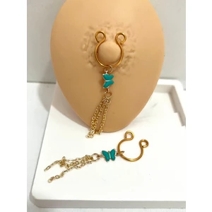 Ares Collection Delik Gerektirmeyen Kelebekli  Sıkıştırma Fake Meme Ucu Nipple Piercing