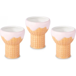 Waffle 3'lü Dondurma Kasesi 340 ml