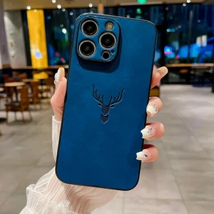 iPhone 14 Plus Retro Geyik Deseni Pu Cep Telefonu Kılıfı (Yurt Dışından)