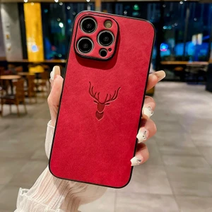 iPhone 14 Plus Retro Geyik Deseni Pu Cep Telefonu Kılıfı (Yurt Dışından)