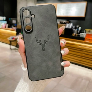 Samsung Galaxy A55 5g Retro Geyik Deseni Pu Cep Telefonu Kılıfı (Yurt Dışından)