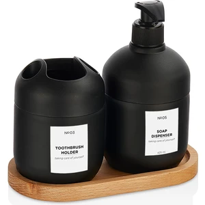 Qlux Ideas Qlux Cool 3 Parça Stantlı Banyo Aksesuar Seti - Siyah