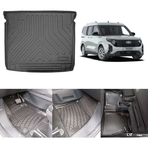 Ford  Courier 2024 ve Sonrası 3D Havuzlu Paspas ve 3D Bagaj Havuzu Set