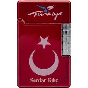 İşte Bu Dupont Türkiye Bayrak Tasarımlı Metal Gazlı Kişiye Özel Isimli Çakmak Siyah